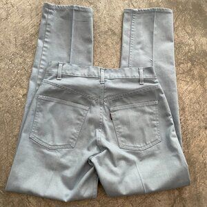 Vintage Levi's BIG E 60s 70s Black Gold Tab Staprest Baby Blue Jeans Womens 26